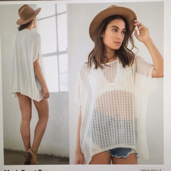 Threadzwear Other - NEW Swim Suite Cover Up Mesh Front Tee☀️
